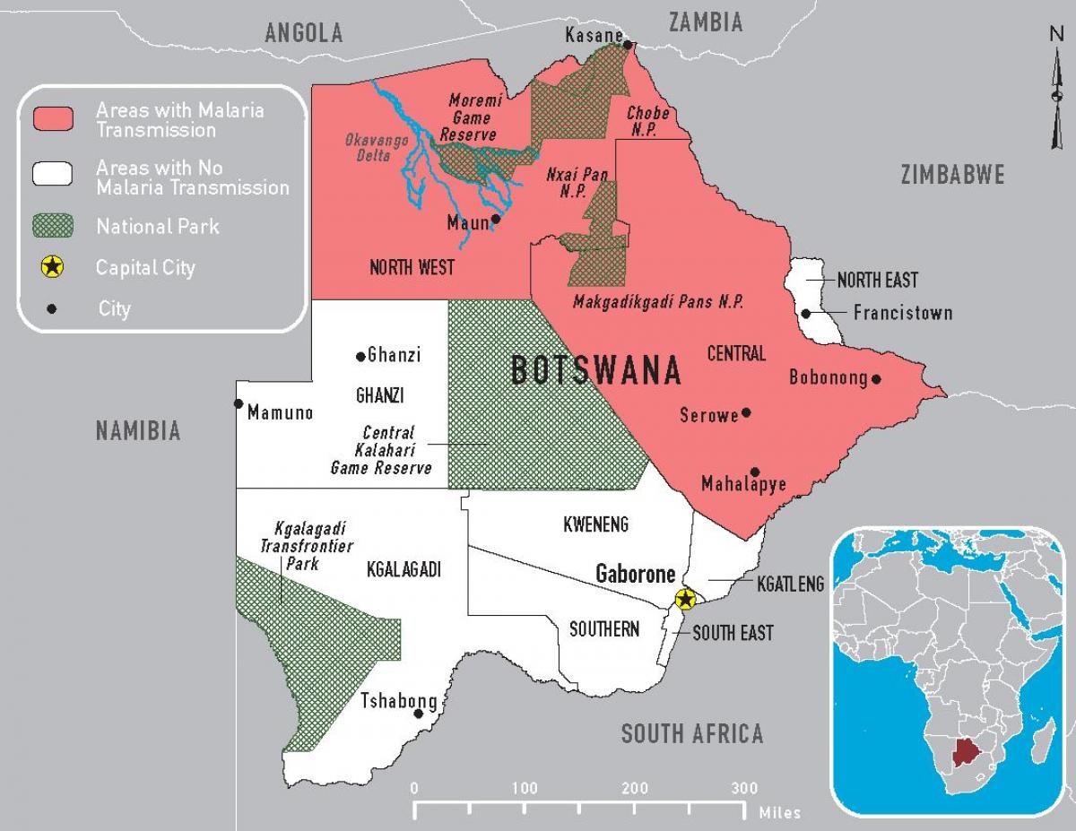 kaart van Pula van malaria