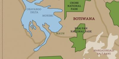 Kaart van Botswana kaart nationale parken