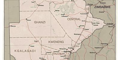 Gedetailleerde kaart van Botswana
