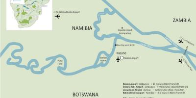 Kaart van kasane Botswana