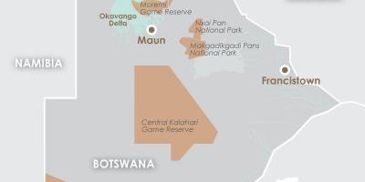 Kaart van maun Botswana