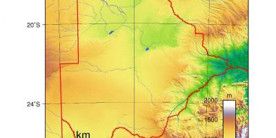 Kaart van Botswana fysieke