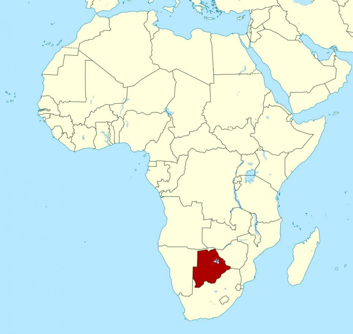 kaart van Botswana op de wereld